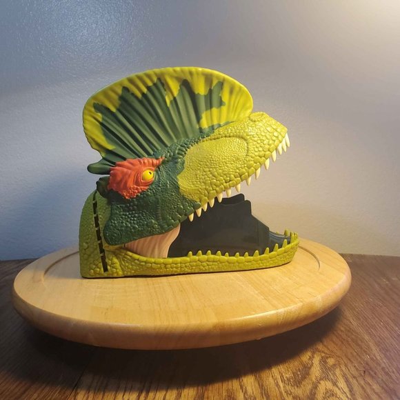 UNO Attack Jurassic World Dilophosaurus Card Launcher Dinosaur Head + 87 cards - Picture 5 of 8